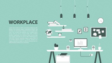 Çalışma alanı'nın modern tasarım. 