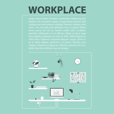 Çalışma alanı'nın modern tasarım. 