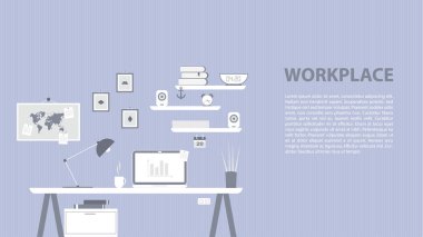 Çalışma alanı'nın modern tasarım. 