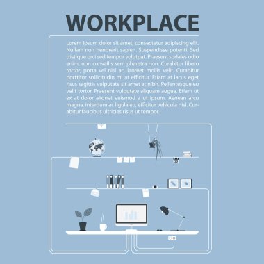 Çalışma alanı'nın modern tasarım. 