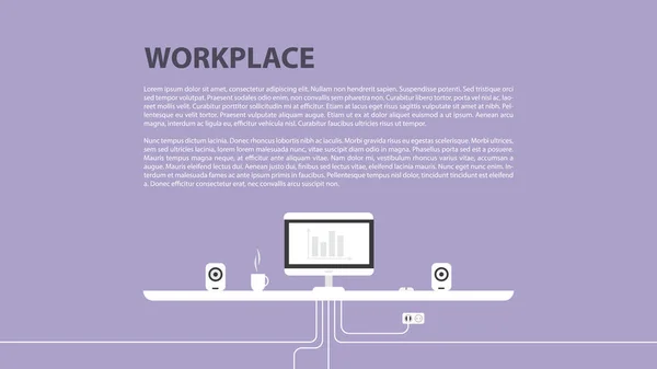 Moderne ontwerp van de werkplek. — Stockvector