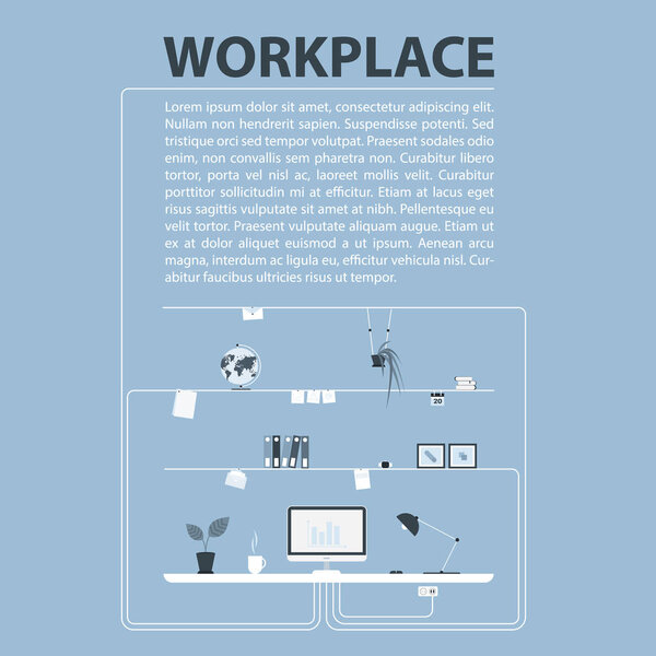 Modern design of workplace. 