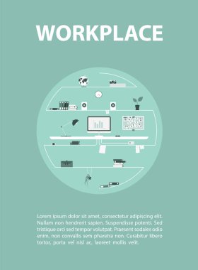 Çalışma alanı'nın modern tasarım.