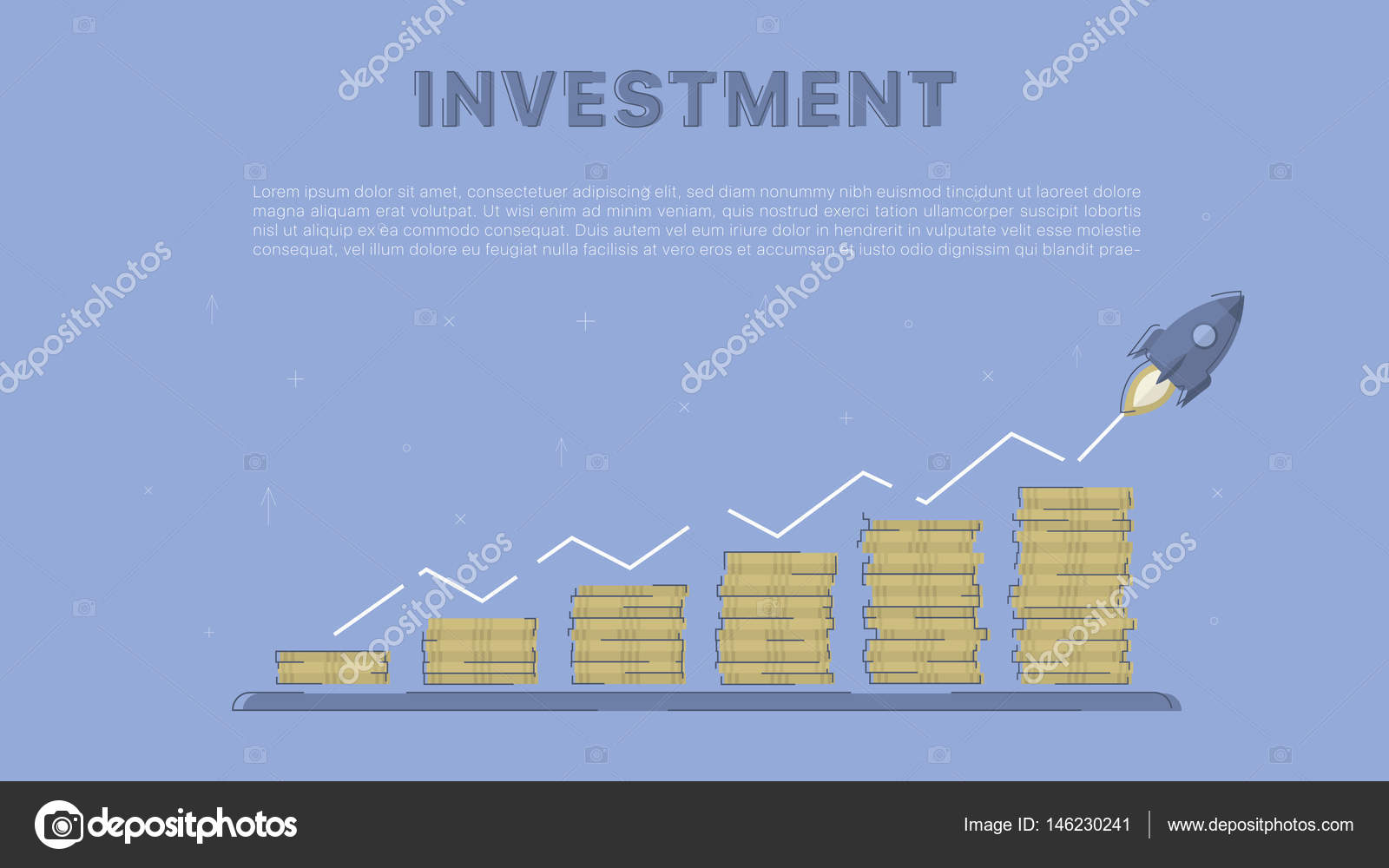 Growing investment with rocket. Stock Vector Image by ©deisgorelkin