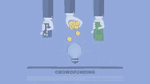 Crowdfunding. Concepto vector de negocio — Archivo Imágenes Vectoriales