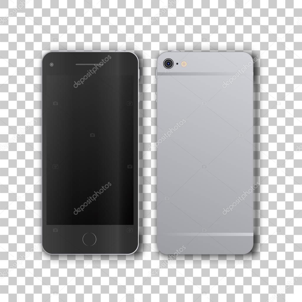 Front and back view of phone