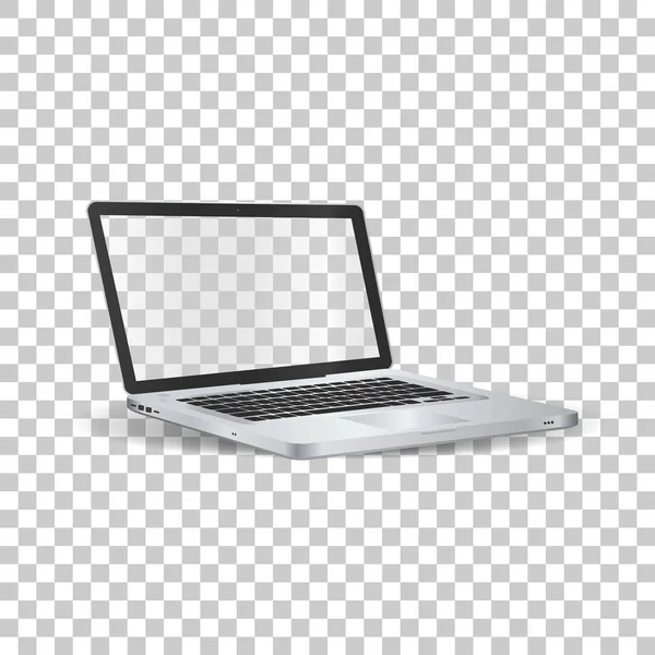 Laptop em fundo transparente . — Vetor de Stock