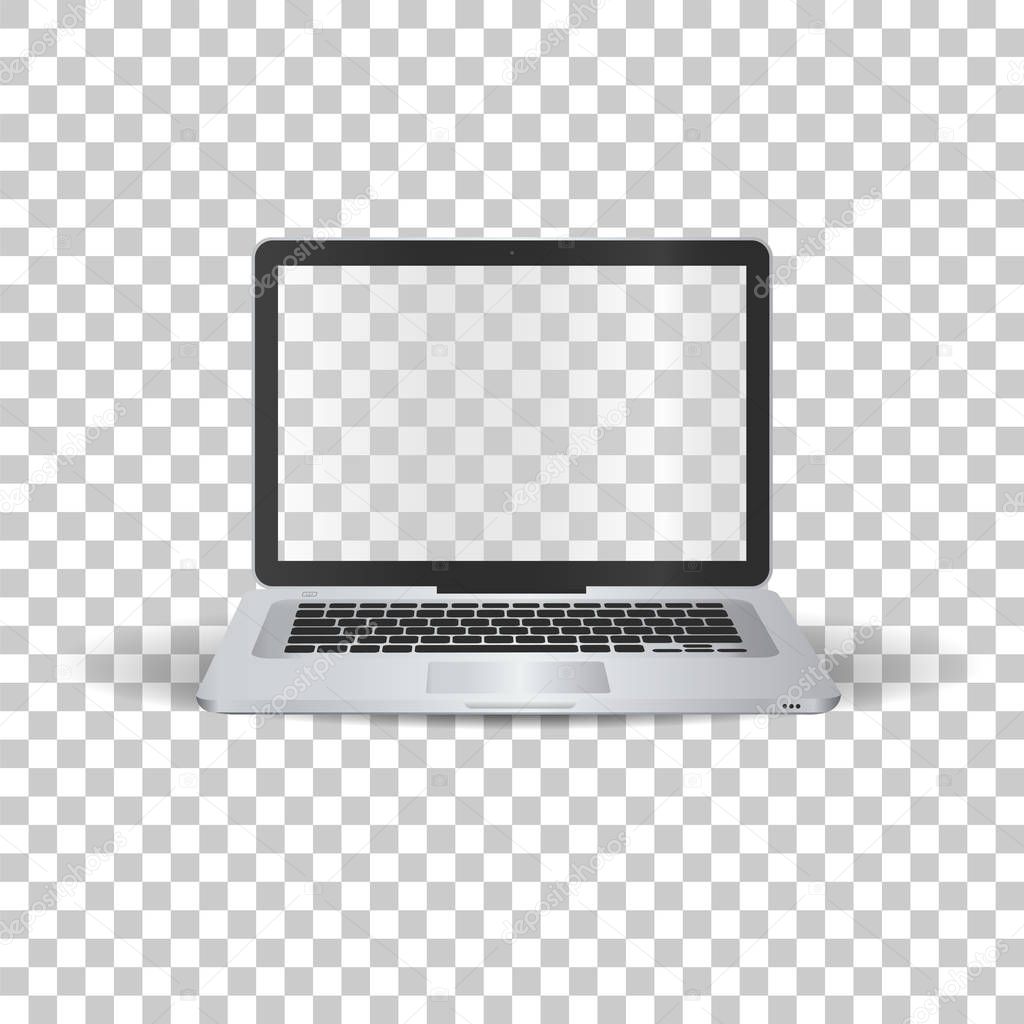  Laptop  on transparent background. 