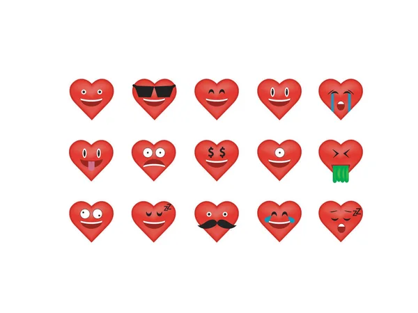 Set di vettore icona del cuore — Vettoriale Stock