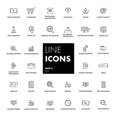 Satır simgeler kümesi. SEO