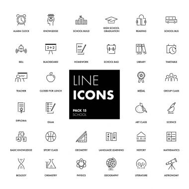 Satır simgeler kümesi. Okul 