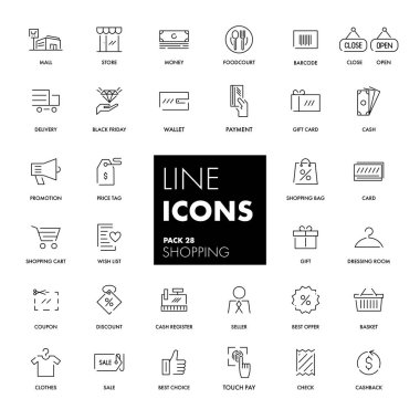 Satır simgeler kümesi. Alışveriş