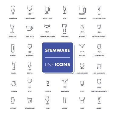 Satır simgeler kümesi. Stemware 