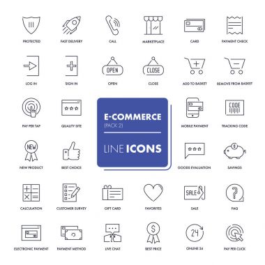 Satır simgeler kümesi. E-ticaret