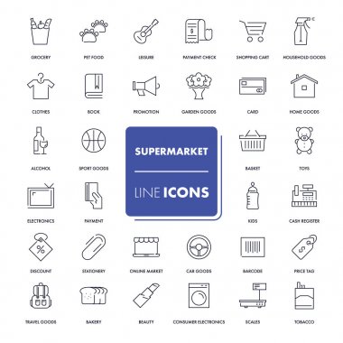 Satır simgeler kümesi. Süpermarket 