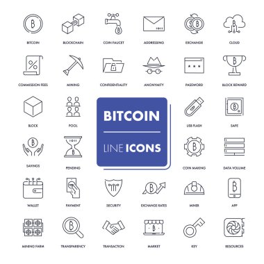 Satır simgeler kümesi. Bitcoin