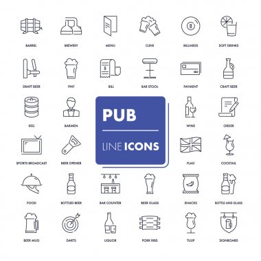 Satır simgeler kümesi. Pub paketi.