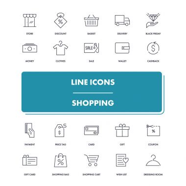 Satır simgeler kümesi. Alışveriş