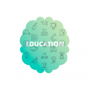 Beyin şekli satır simgeler. Eğitim