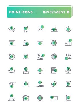 30 satır simgeler kümesi. Yatırım 