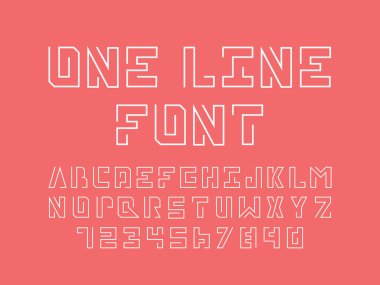 Bir satır yazı tipi. Vektör alfabesi