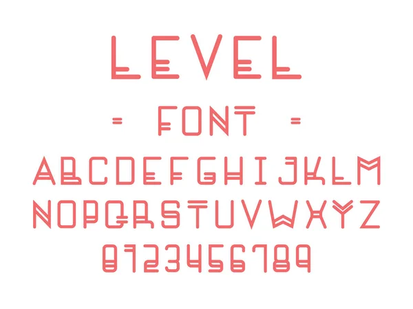 Level font. Vector alphabet — Stock Vector