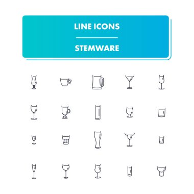 Satır simgeler kümesi. Stemware 