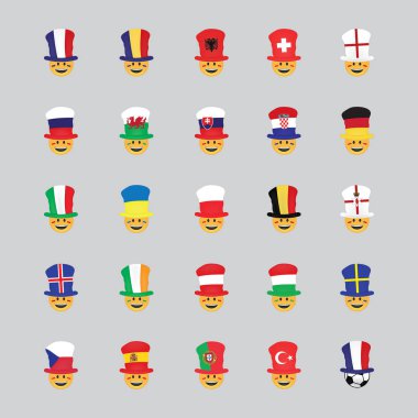 Futbol fan simge vektör kümesi