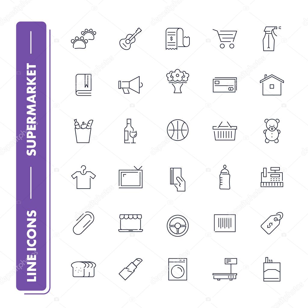 Line icons set. Supermarket 