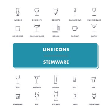 Satır simgeler kümesi. Stemware 