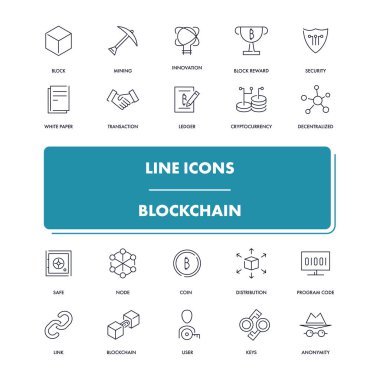 Satır simgeler kümesi. Blockchain