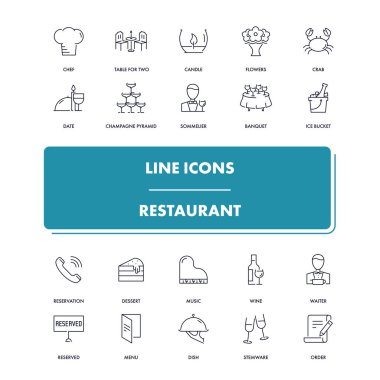 Satır simgeler kümesi. Restoran 