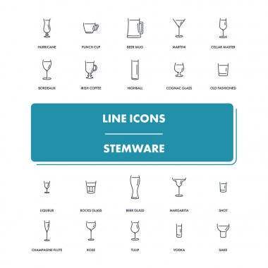 Satır simgeler kümesi. Stemware 