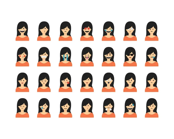 Conjunto de emoticones de la gente. Vector aislado sobre fondo blanco . — Vector de stock