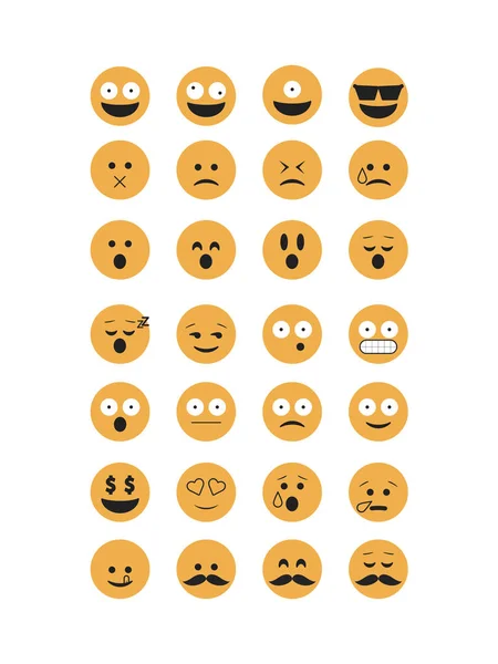 Uppsättning av emoticon vektor. — Stock vektor