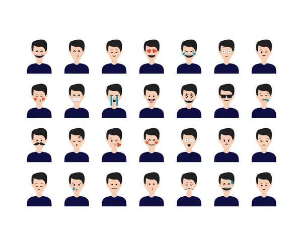 Conjunto de pessoas emoticon . —  Vetores de Stock