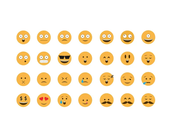 Set vektor emoticon . - Stok Vektor