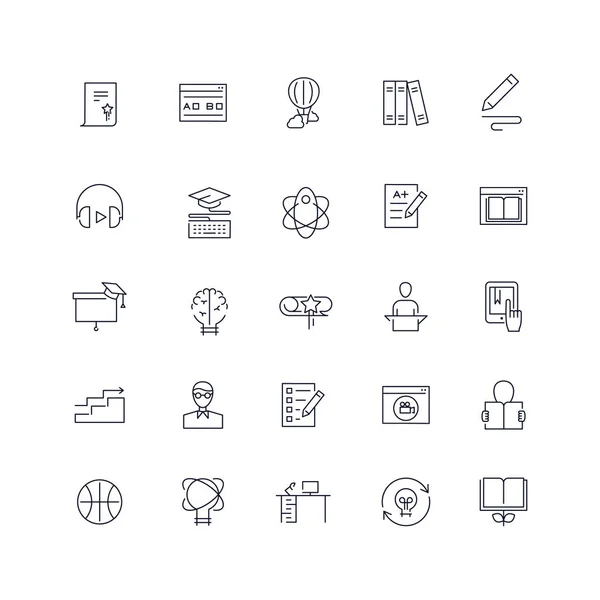 Line icons set. Education pack. Vector batch — 스톡 벡터