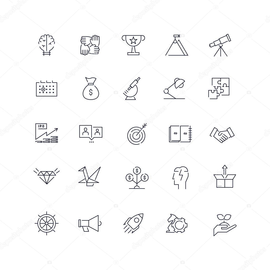 Line icons set. Start Up pack. Vector