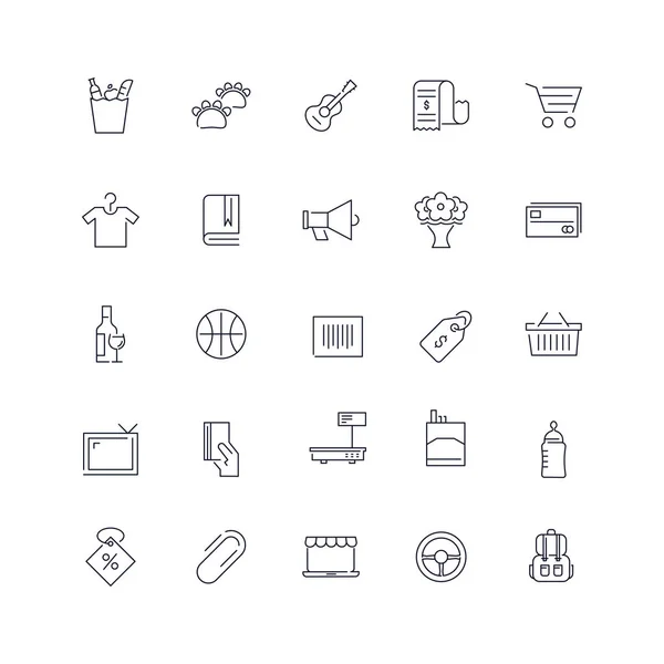 Conjunto de iconos de línea. Paquete de supermercado. Vector por lotes — Archivo Imágenes Vectoriales