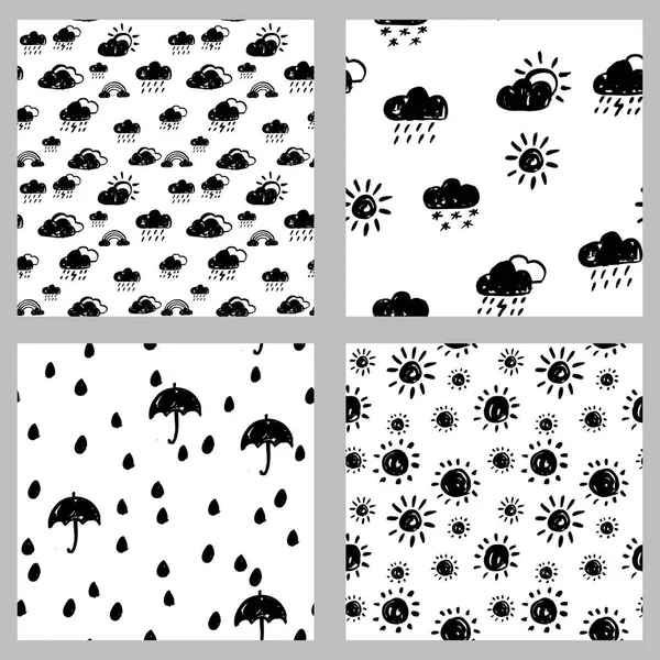 Sömlös eleganta mönster med svart grunge regndroppar. Vektorillustration — Stock vektor