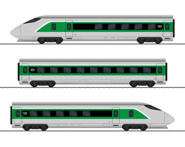 Yolcu hızlı treni. Demiryolu taşıma. vektör
