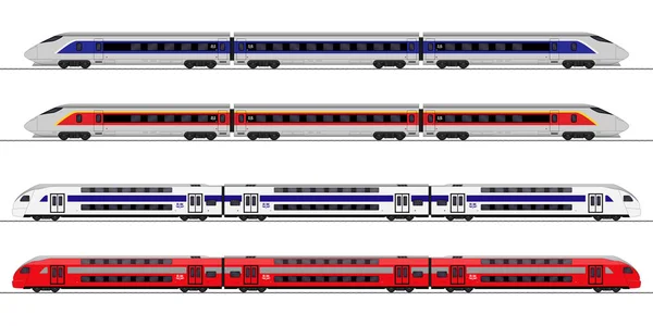 Passagier sneltrein. Spoor vervoer. — Stockvector