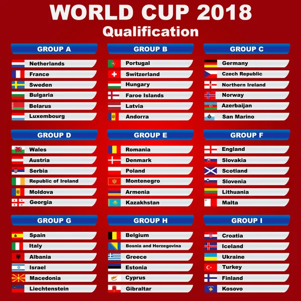 Baixar Vetor De Grupos E Bandeiras Da Rússia Da Copa Do Mundo 2018