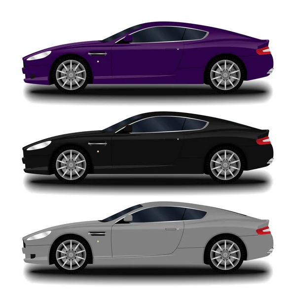 Coche realista. conjunto — Vector de stock