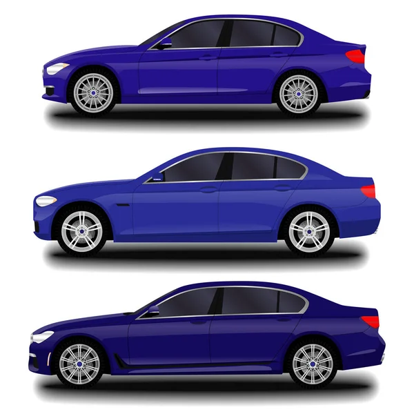 Realistisch auto. Sedan. Instellen — Stockvector