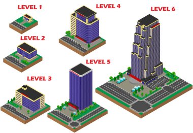 Bina. Ofis binaları seti.