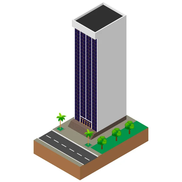 Grande edifício. Arranha-céus. Isométrico . —  Vetores de Stock