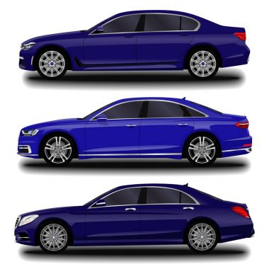 gerçekçi araba. Uzun sedan. ayarla