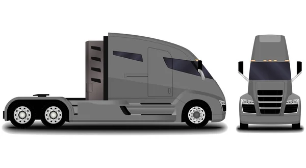 Futuristic Electric Truck Front View Side View — Stock Vector